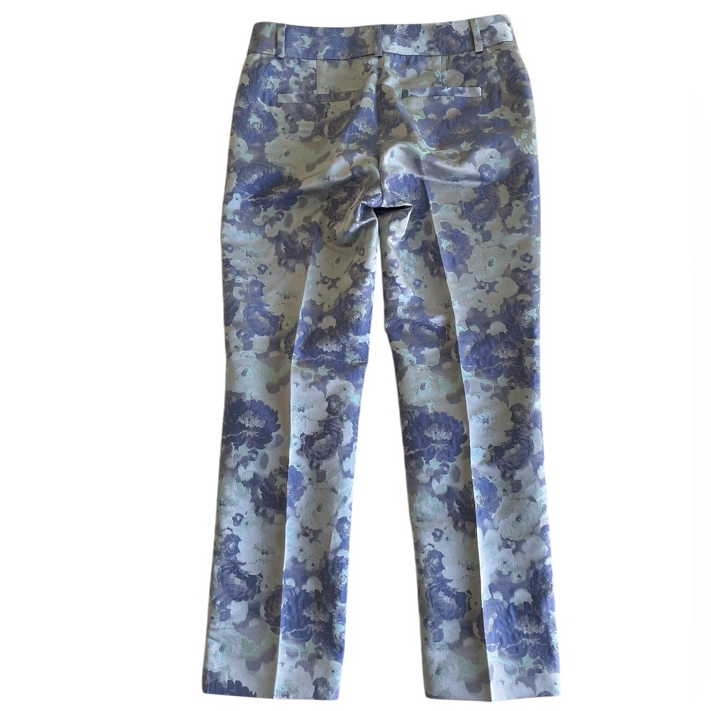 Banana Republic Purple & Blue Floral Sheen Ankle Dress Pants Women’s 0 - Picture 3 of 12